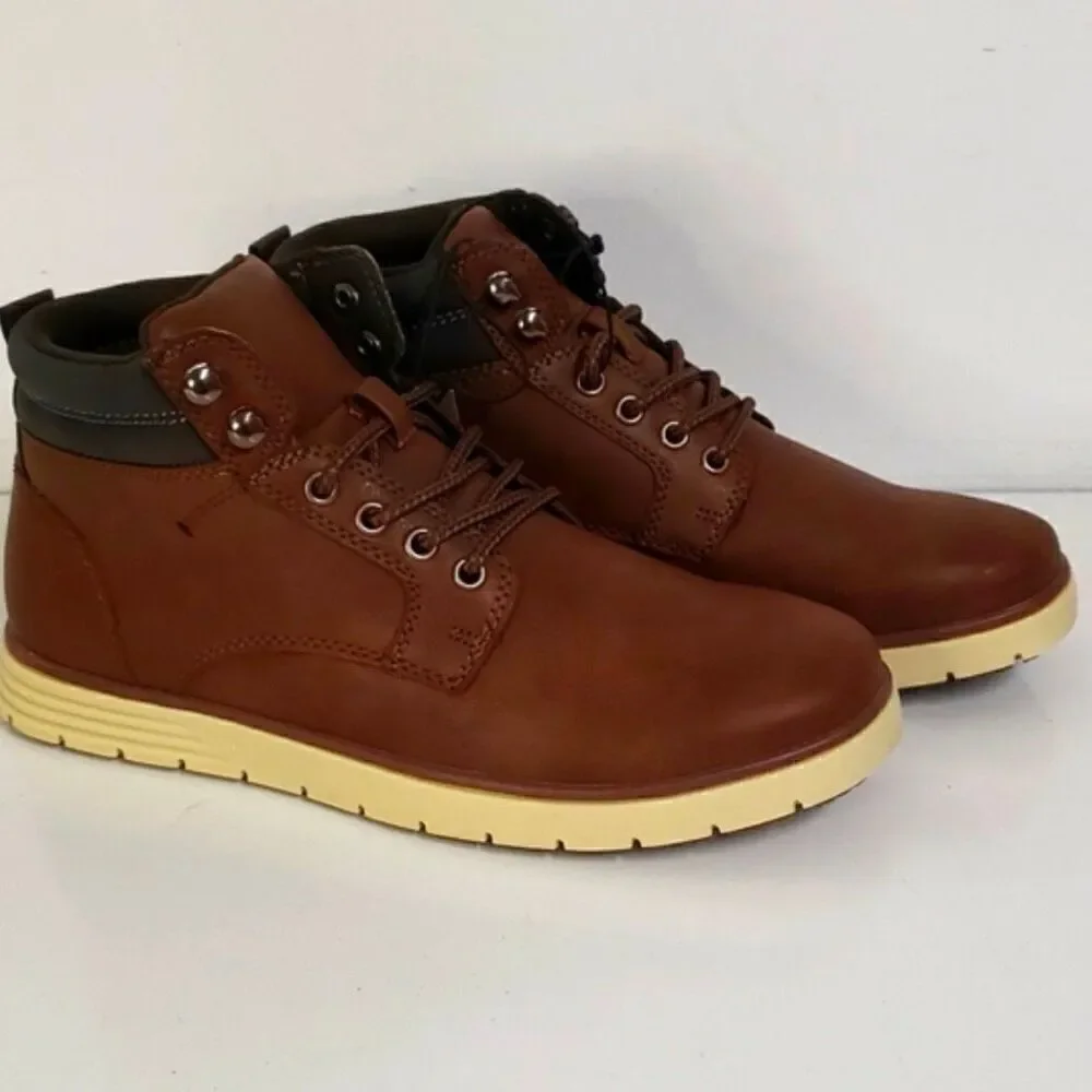 NEW! Men's Goodfellow Maxwell Brown High Top Lace-Up Sneaker Boots